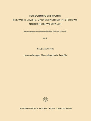 cover image of Untersuchungen über absatzfreie Teeröle